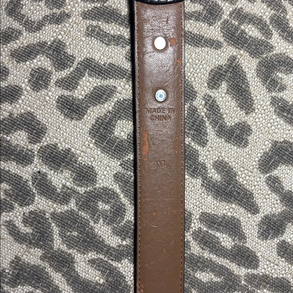 Vintage Ralph Lauren Brown and Black Leather Belt snakeskin embossed classic